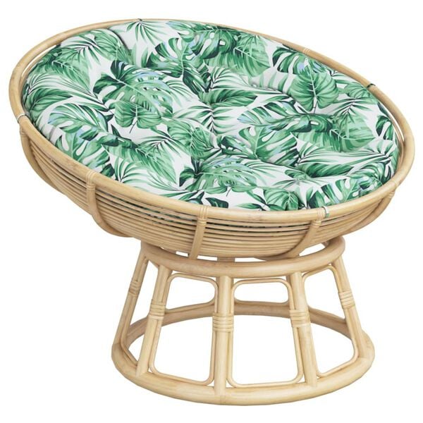 vidaXL Coussin rond &agrave; motif de feuilles &Oslash; 100 x11 cm tissu oxford