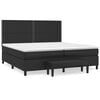 vidaXL Sommier &agrave; lattes de lit avec matelas Noir 200x200 cm Similicuir