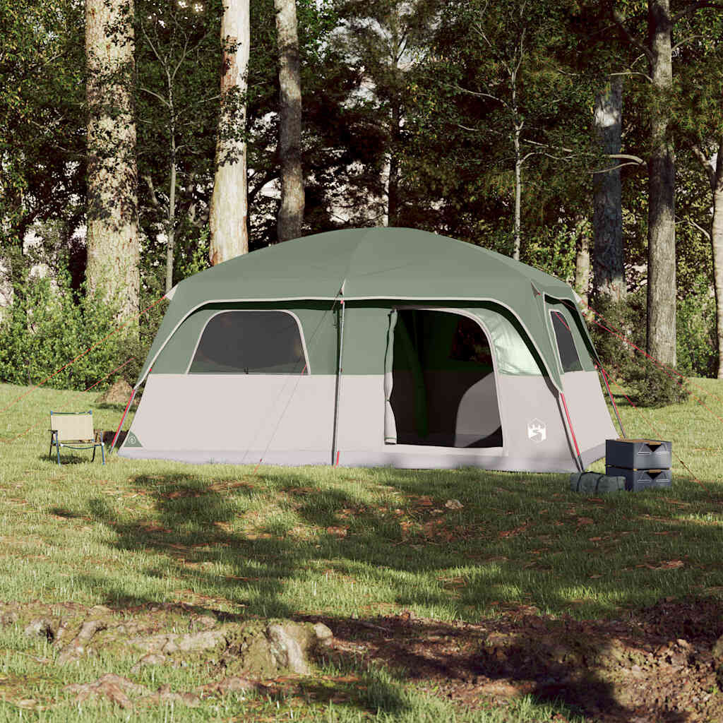 vidaXL Tente de cabine familiale 10 personnes vert imperméable