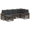 vidaXL Ensemble de canap&eacute; de jardin 6 pc Gris et Gris fonc&eacute; polyrotin