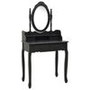 vidaXL Ensemble de coiffeuse avec tabouret Noir 75x69x140 cm Paulownia