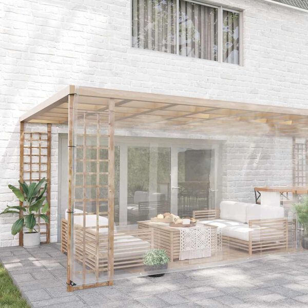 vidaXL B&acirc;che transparente avec &oelig;illets 5x8 m PVC