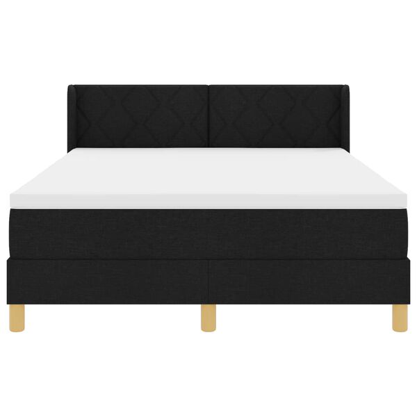 vidaXL Lit &agrave; ressorts avec matelas Noir 200 x 160 cm tissu