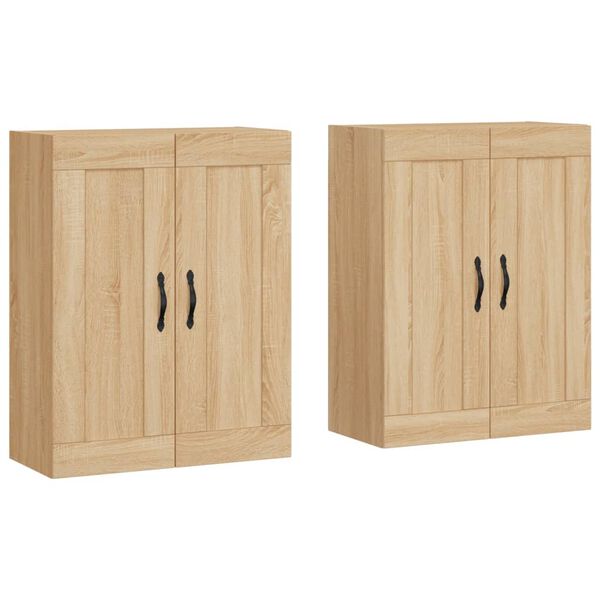 vidaXL Armoires murales 2 pcs ch&ecirc;ne sonoma bois d'ing&eacute;nierie