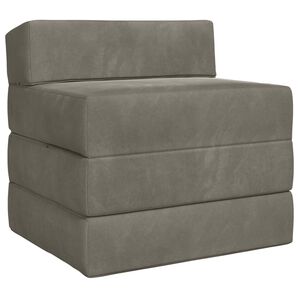 vidaXL Canap&eacute;-lit pliable Gris clair 200 x 70 x 15 cm Velours