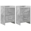 vidaXL Tables de chevet 2 pcs Gris b&eacute;ton 40 x 30 x 60 cm