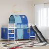 vidaXL Lit mezzanine pour enfants Blanc et Bleu 79,5 x 200 cm M&eacute;tал