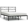 vidaXL Cadre de lit m&eacute;tal sans matelas avec t&ecirc;te de lit noir 140x200cm