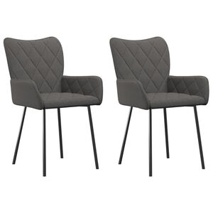 vidaXL Chaises &agrave; manger lot de 2 gris fonc&eacute; tissu
