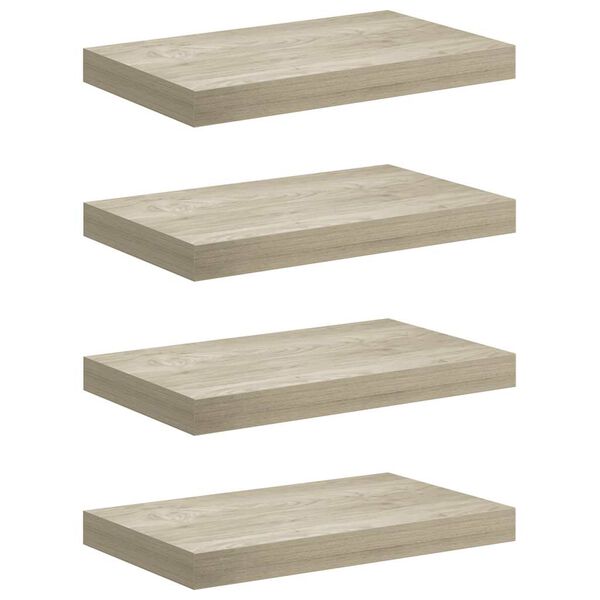 vidaXL &Eacute;tag&egrave;res murales flottantes 4 pcs ch&ecirc;ne 40x23x3,8 cm MDF