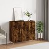 vidaXL Buffet ch&ecirc;ne fum&eacute; 90x34x80 cm bois d'ing&eacute;nierie