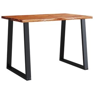 vidaXL Table &agrave; manger 110x70x75 cm bois d'acacia solide &agrave; bord vif