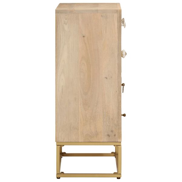 vidaXL Commode 55x30x76 cm bois massif de manguier et fer