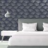 DUTCH WALLCOVERINGS Papier peint Fleur Bleu marine et gris