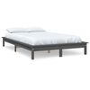 vidaXL Cadre de lit sans matelas gris 200x200 cm bois massif