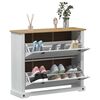 vidaXL Cabinet &agrave; chaussures Corona Blanc 99 x 32 x 85 cm Pin massif
