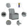 vidaXL Fauteuil de massage inclinable Gris clair Tissu