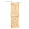 vidaXL Porte coulissante et kit de quincaillerie 90x210 cm pin massif
