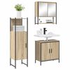 vidaXL Ensemble de mobilier de salle de bain avec &eacute;tag&egrave;re 3 pcs Marron