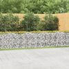 vidaXL Lit sur&eacute;lev&eacute; &agrave; gabions arqu&eacute; 600x50x100 cm Fer galvanis&eacute;