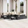 vidaXL Ensemble de canap&eacute; de jardin 13 pcs Noir Poly rotin