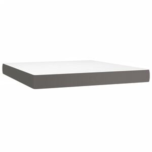 vidaXL Matelas de lit &agrave; ressorts ensach&eacute;s fermet&eacute; moyenne Gris 160x200x20cm Similicuir