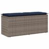 vidaXL Banc de jardin avec coussin gris 110x40x44 cm r&eacute;sine tress&eacute;e