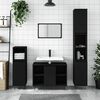 vidaXL Ensemble de meubles salle de bain 3 pcs noir bois d'ingénierie