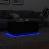 vidaXL Table basse avec lumières LED noir 90x50x40 cm