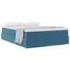 vidaXL Lit avec rangement et matelas Bleu foncé 140 x 190 cm Velours