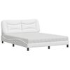 vidaXL Lit avec matelas Hvar blanc 160x200 cm similicuir