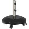 vidaXL Socle en granit avec roulettes pour poteau de 40-50 mm 29 kg