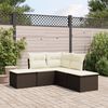 vidaXL Salon de jardin avec coussins 5 pcs marron r&eacute;sine tress&eacute;e