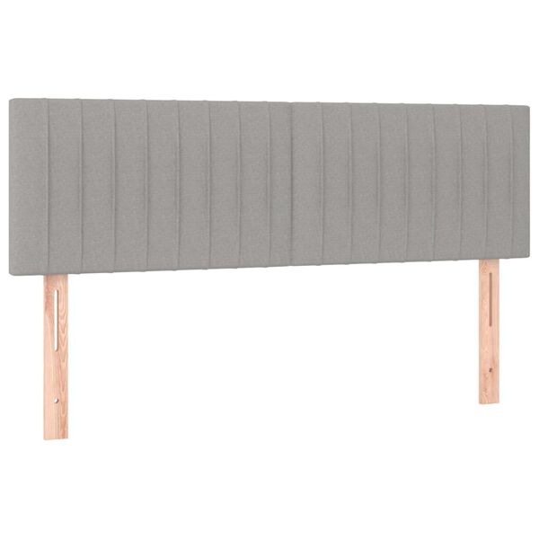 vidaXL T&ecirc;te de lit &agrave; LED Gris clair 144x5x78/88 cm Tissu