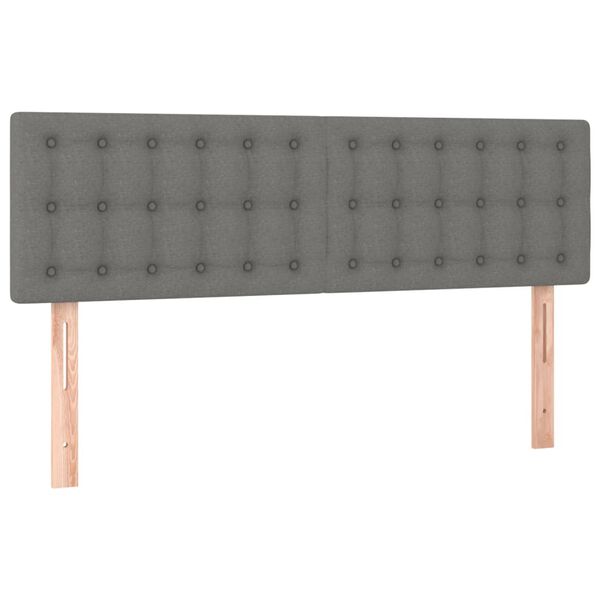vidaXL T&ecirc;te de lit &agrave; LED Gris fonc&eacute; 144x5x78/88 cm Tissu