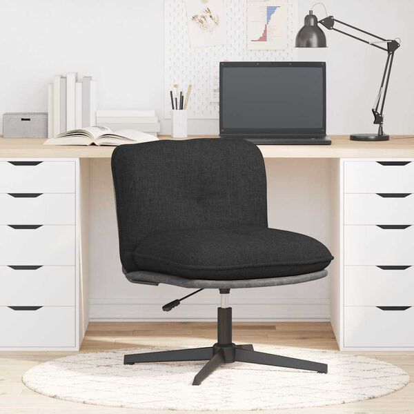 vidaXL Chaise pivotante de bureau Noir Tissu
