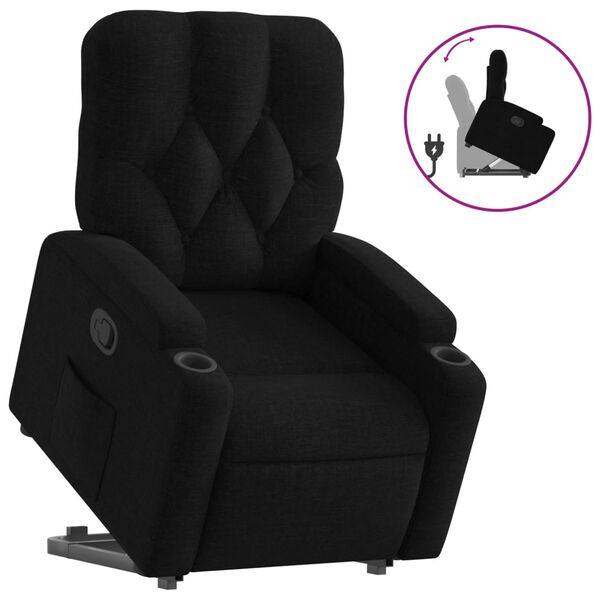 vidaXL Fauteuil inclinable noir tissu