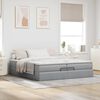 VidaXL Cadre de lit ottoman et matelas gris clair 200x200cm tissu