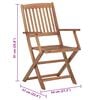vidaXL Chaises pliables de jardin lot de 2 avec coussins Bois d'acacia