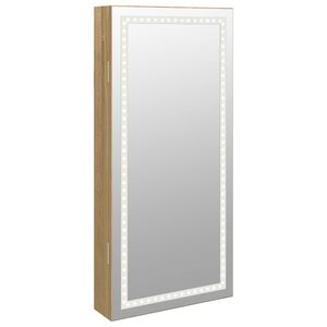 vidaXL Armoire &agrave; bijoux avec miroir et &eacute;clairage LED mural