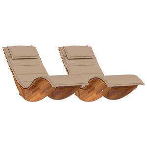 vidaXL Transat 2 pc Bois d'Acacia Massif Marron