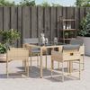 vidaXL Chaises de jardin avec coussins lot de 4 m&eacute;lange beige