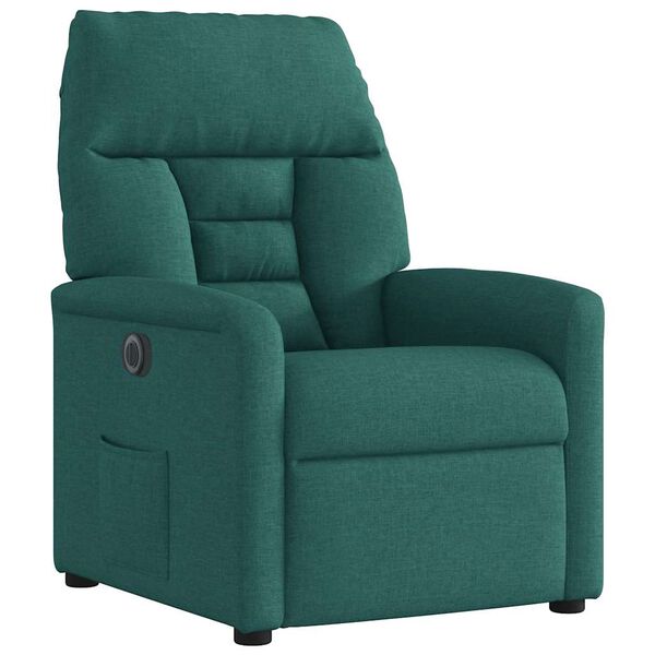 vidaXL Fauteuil inclinable &eacute;lectrique Vert fonc&eacute; Tissu