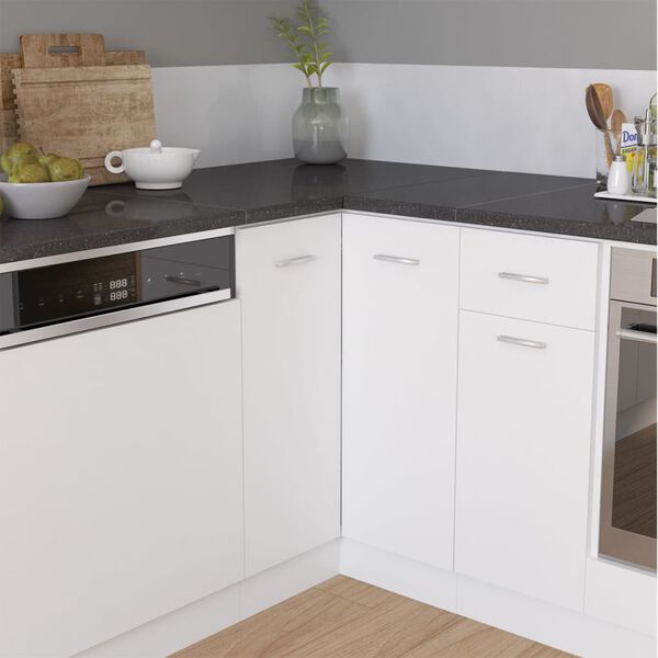 vidaXL Comptoir d'angle de cuisine Noir avec texture granit Agglom&eacute;r&eacute;