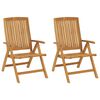 vidaXL Chaises de jardin inclinables lot de 2 et coussins teck massif