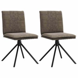 vidaXL Chaise &agrave; manger gris fonc&eacute; similicuir daim