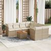 vidaXL Salon de jardin avec coussins 9 pcs beige r&eacute;sine tress&eacute;e