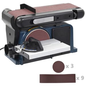 vidaXL Ponceuse &agrave; disque et &agrave; bande &eacute;lectrique 370 W 150 mm
