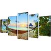 vidaXL Set de toiles murales imprim&eacute;es Plage avec hamac 200 x 100 cm