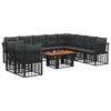 vidaXL Ensemble de canap&eacute; de jardin 11 pc Noir et Gris fonc&eacute; polyrotin